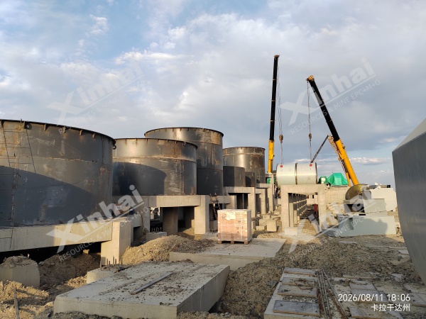 Flotation cells under construction at Xinhai Kazakhstan copper project