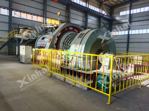 Ball mill interior at Xinhai Mongolia 1,000 t/d zinc plant